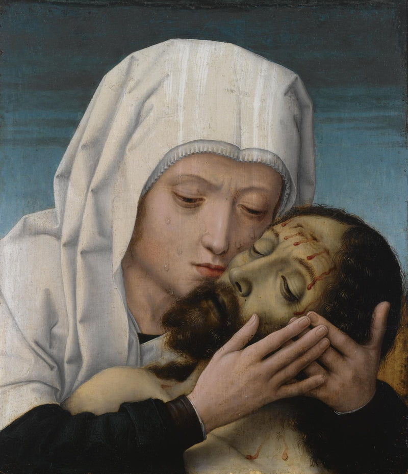 Die Jungfrau, die den Kopf des toten Christus küsst. - Gérard David