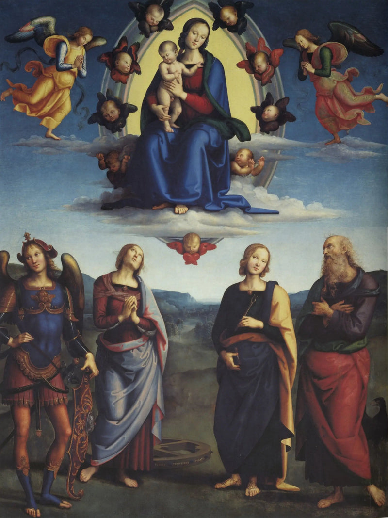 Die Jungfrau in Herrlichkeit und Heilige - Pietro Perugino