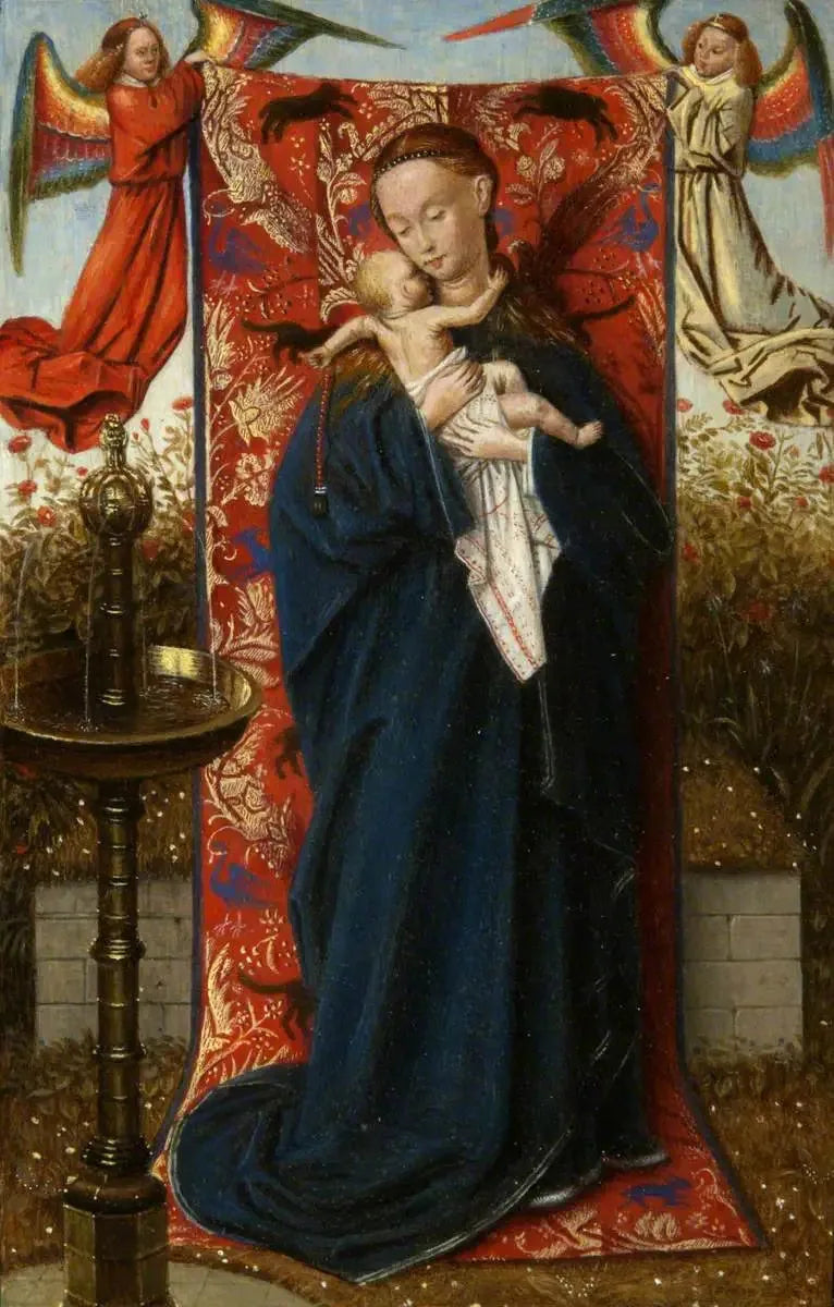Die Jungfrau und das Kind an der Fontaine - Jan van Eyck