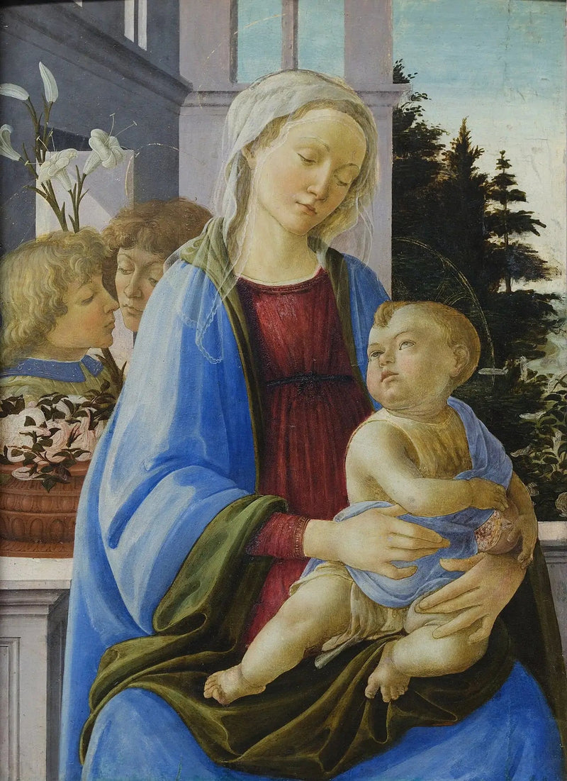 Die Jungfrau und das Kind mit zwei Engeln - Filippino Lippi