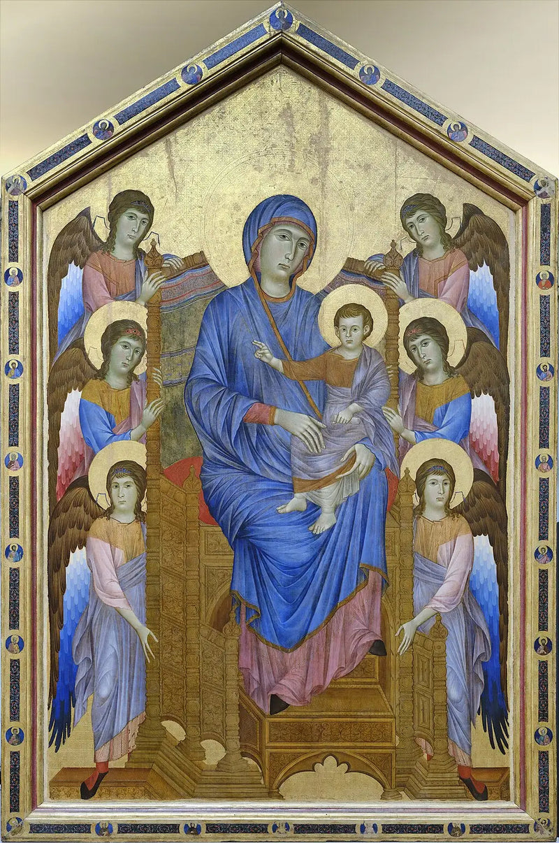Die Jungfrau und das Kind in Majestät umgeben von sechs Engeln - Cimabue