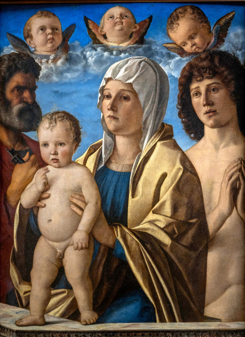 Die Jungfrau und das Kind zwischen St. Peter und St. Sebastian - Giovanni Bellini