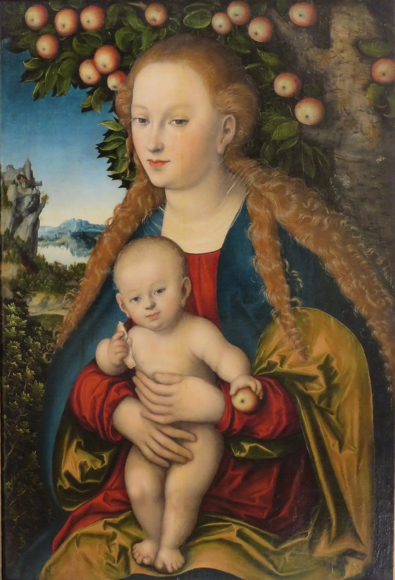 Die Jungfrau und das Jesuskind unter dem Apfelbaum - Lucas Cranach der Ältere