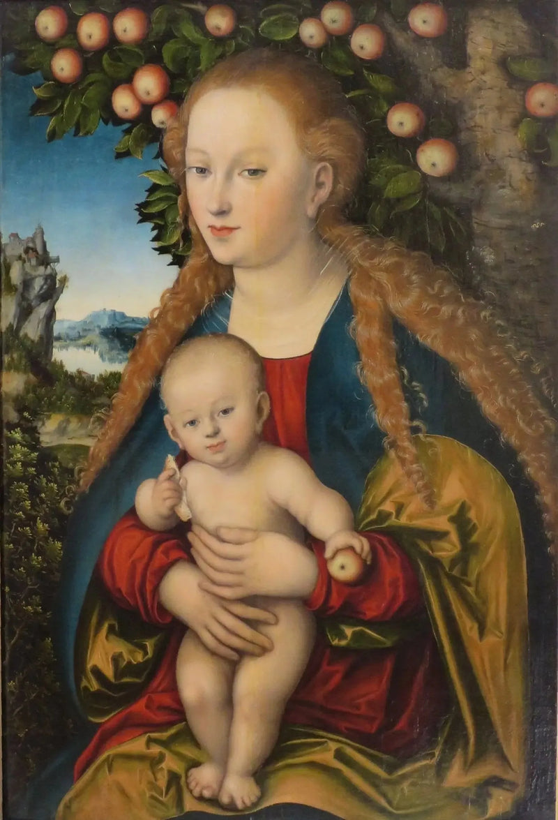 Die Jungfrau und das Jesuskind unter dem Apfelbaum - Lucas Cranach der Ältere