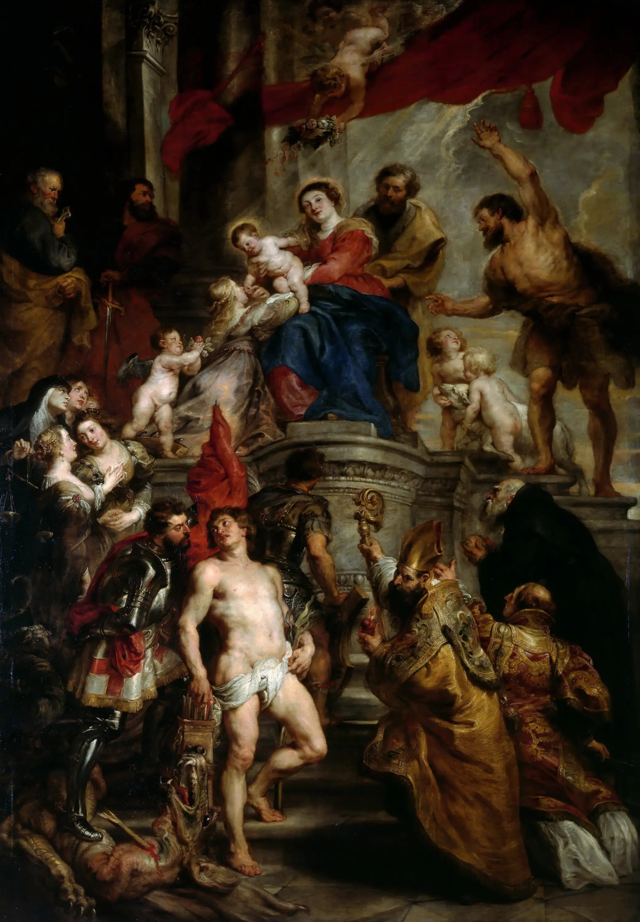La Vierge et l'Enfant trônant avec les saints - Peter Paul Rubens image 1 copie de tableau peinte à la main