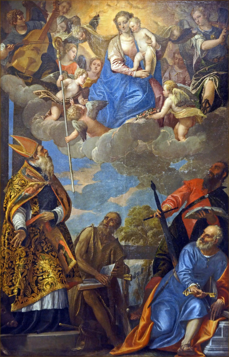 Die Jungfrau und das Kind erscheinen bei Saint Antoine, Saint Paul Ermite, Saint Paul und Saint Pierre - Paul Véronèse