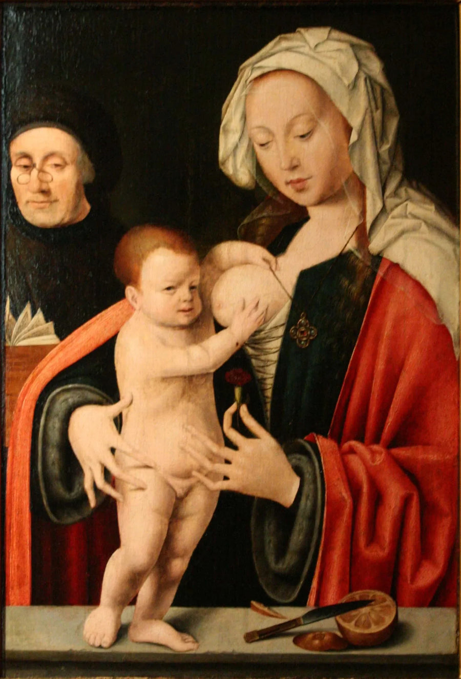 Die Jungfrau, das Kind und ein Spender - Joos van Cleve