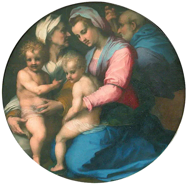 La Vierge, l'Enfant Jésus, sainte Élisabeth et le petit saint Jean - Andrea del Sarto image 1 reproduction réalisée par Alpha Reproduction