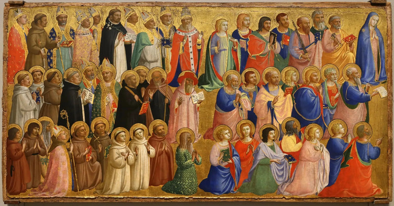 Die Jungfrau Maria mit den Aposteln und anderen Heiligen - Fra Angelico