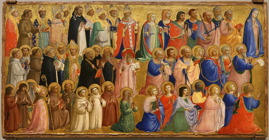 Die Jungfrau Maria mit den Aposteln und anderen Heiligen - Fra Angelico