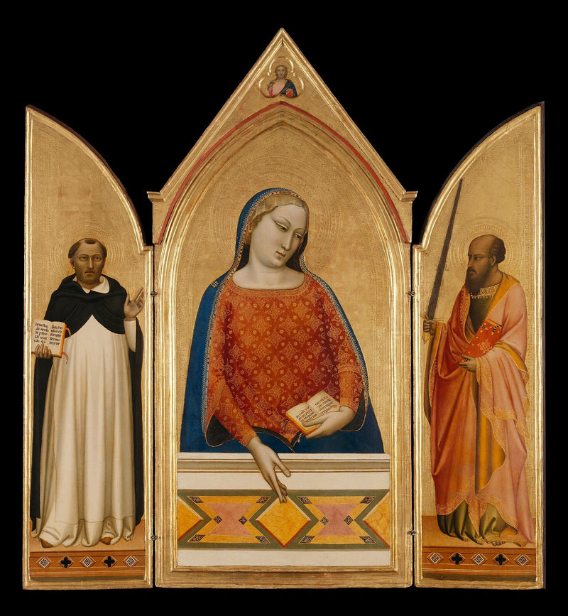 Die Jungfrau Maria mit den Heiligen Thomas von Aquin und Paulus - Bernardo Daddi