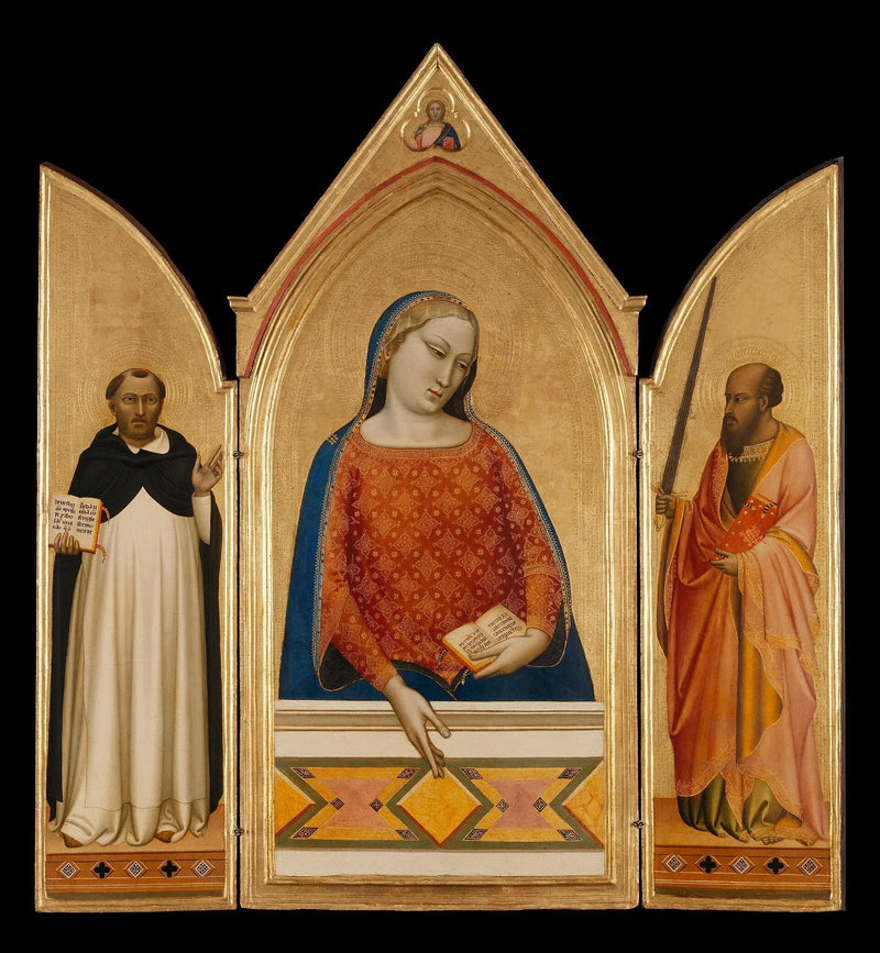 Die Jungfrau Maria mit den Heiligen Thomas von Aquin und Paulus - Bernardo Daddi