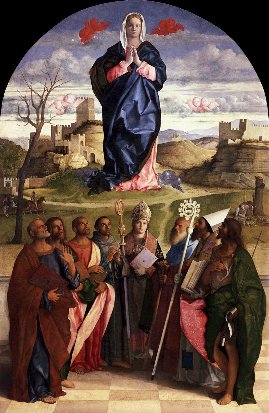 La Vierge Marie en gloire avec les saints - Giovanni Bellini image 1 tableau peint à l’huile sur toile