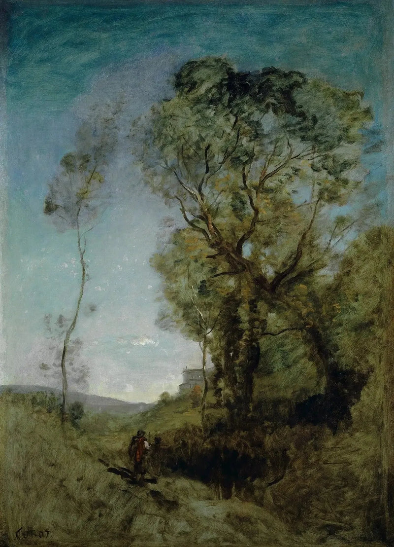 Die italienische Villa hinter den Kiefern - Jean-Baptiste Camille Corot