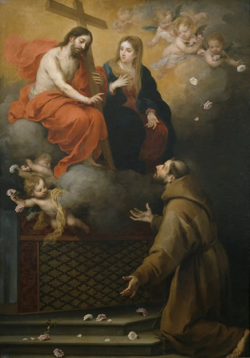 Die Vision des heiligen Franziskus an der Portioncule - Bartolomé Esteban Murillo