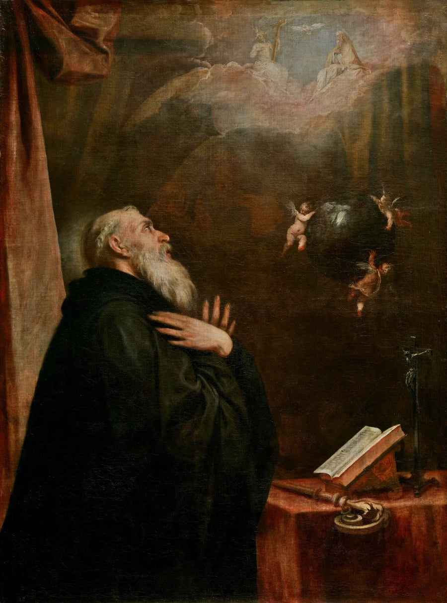Die Vision des Globus und der drei Engel nach dem heiligen Benedikt - Alonso Cano