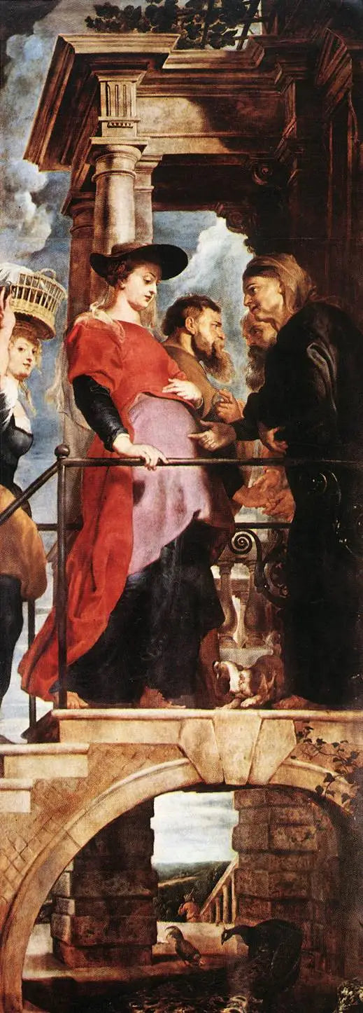 Die Besuchung (linke Tafel des Triptychons) - Peter Paul Rubens