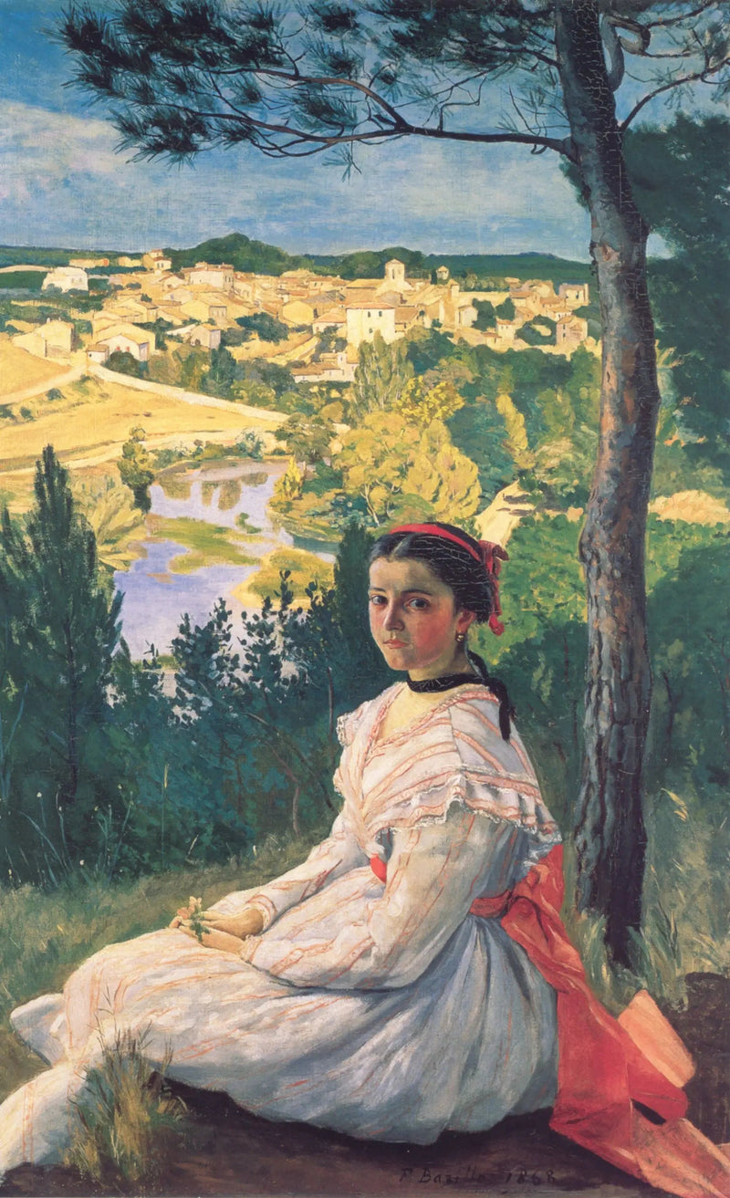 Die Aussicht auf das Dorf - Frédéric Bazille
