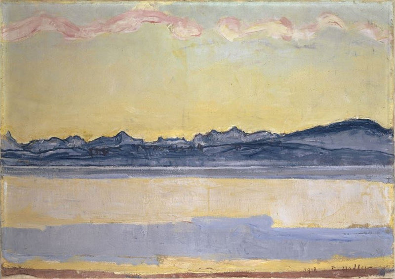 Genfersee und Mont-Blanc-Kette bei Sonnenaufgang - Ferdinand Hodler