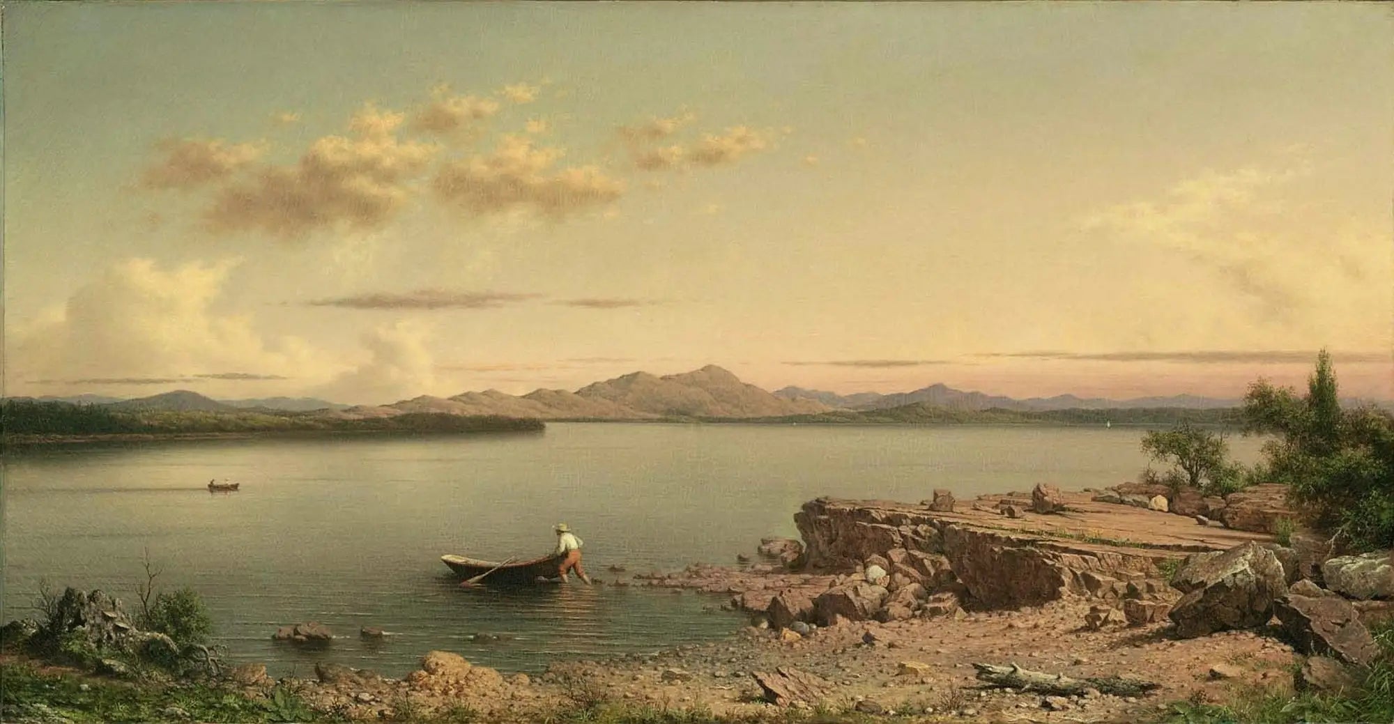 Lac George - Martin Johnson Heade image 1 copie peinte à la main à l’huile