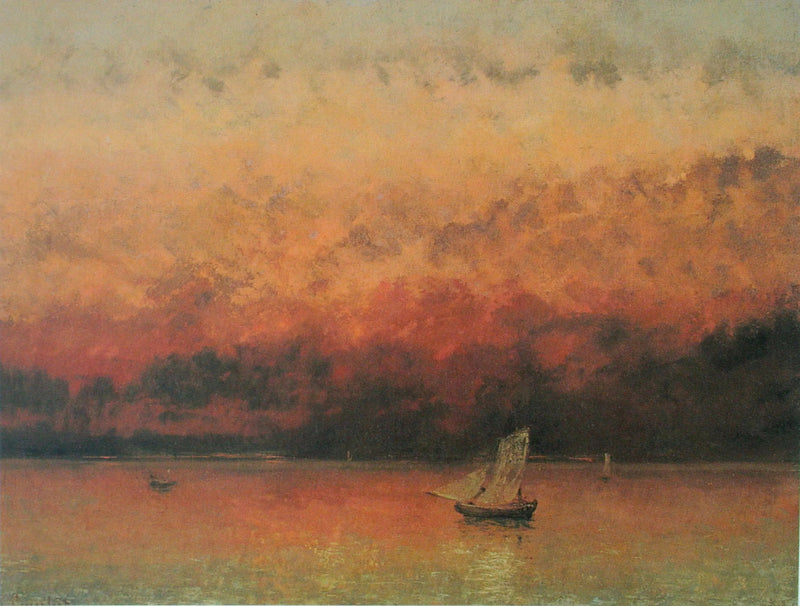 Genfersee, Sonnenuntergang - Gustave Courbet