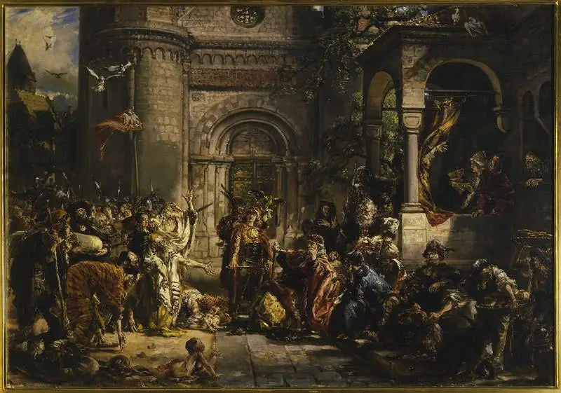 Die Aufnahme der Juden, aus der Serie « Geschichte der Zivilisation in Polen » - Jan Matejko