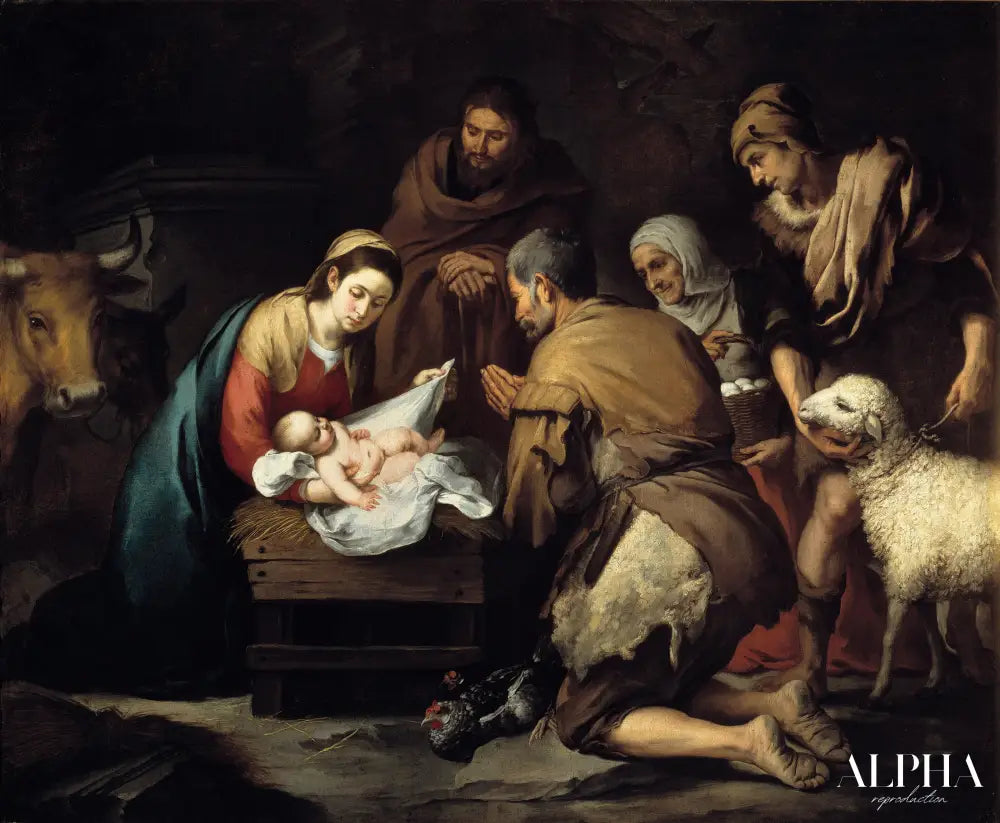 L'Adoration des bergers - Bartolomé Esteban Murillo - Reproductions de tableaux et peintures haut de gamme