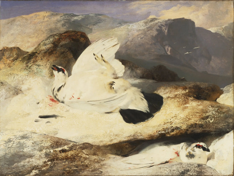 Lagopède dans un paysage - Edwin Henry Landseer