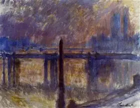 Die Nadel der Kleopatra und die Charing Cross Brücke - Claude Monet