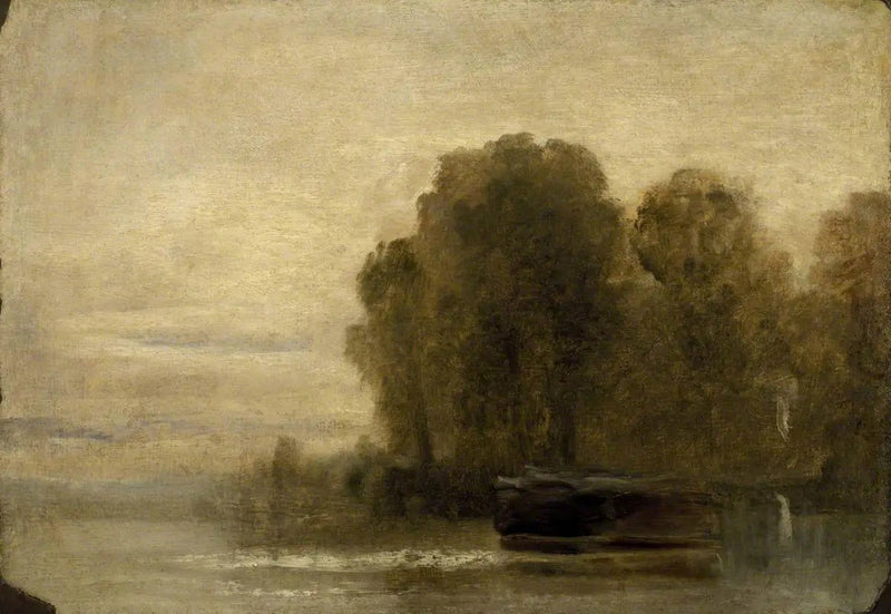 See oder Fluss mit Bäumen auf der rechten Seite - J. M. W. Turner