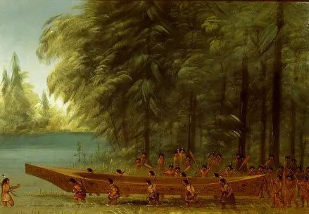 Launch eines Kanus - Nayas-Indianer - George Catlin