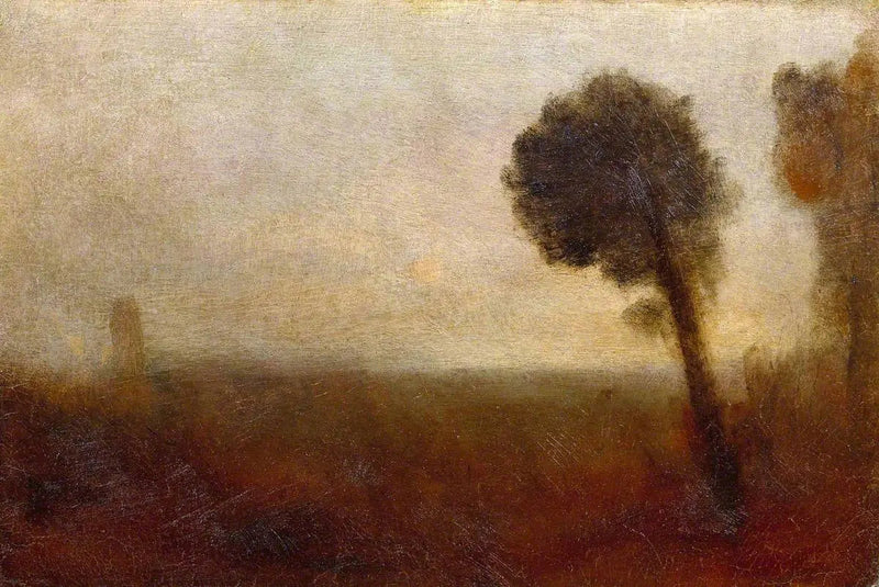 Landschaft mit einem Baum auf der rechten Seite - J. M. W. Turner