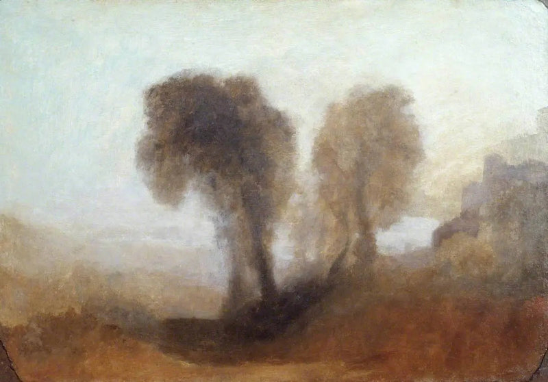 Landschaft mit Bäumen und einem Schloss - J. M. W. Turner