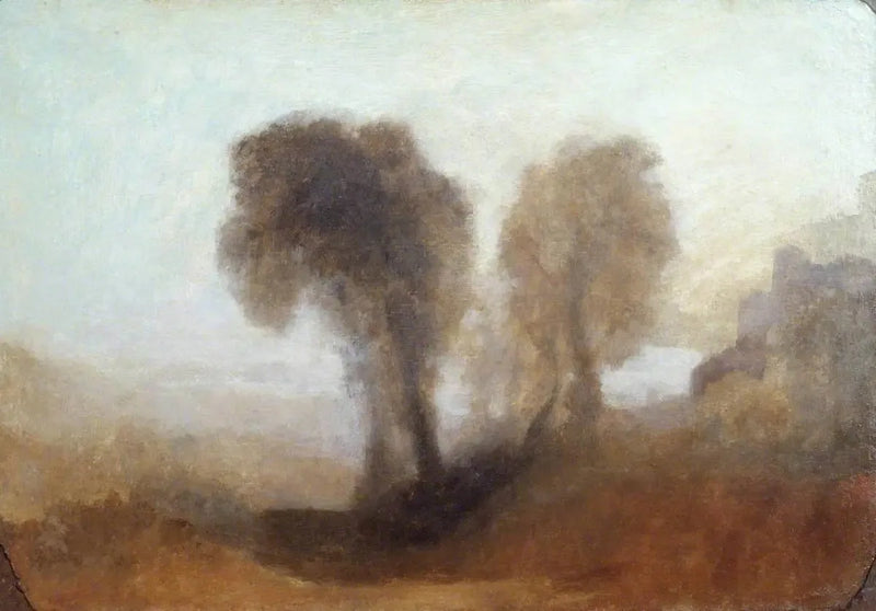 Landschaft mit Bäumen und einem Schloss - J. M. W. Turner