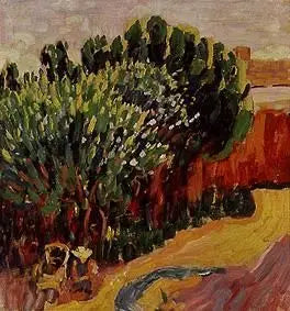 Landschaft aus Caranteque mit Frau - Alexej von Jawlensky
