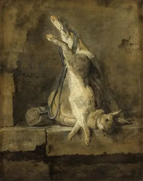 Toter Hase und Jagdausrüstung - Jean Siméon Chardin