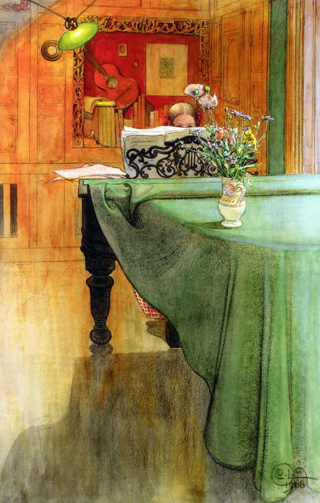 Brita au piano - Carl Larsson