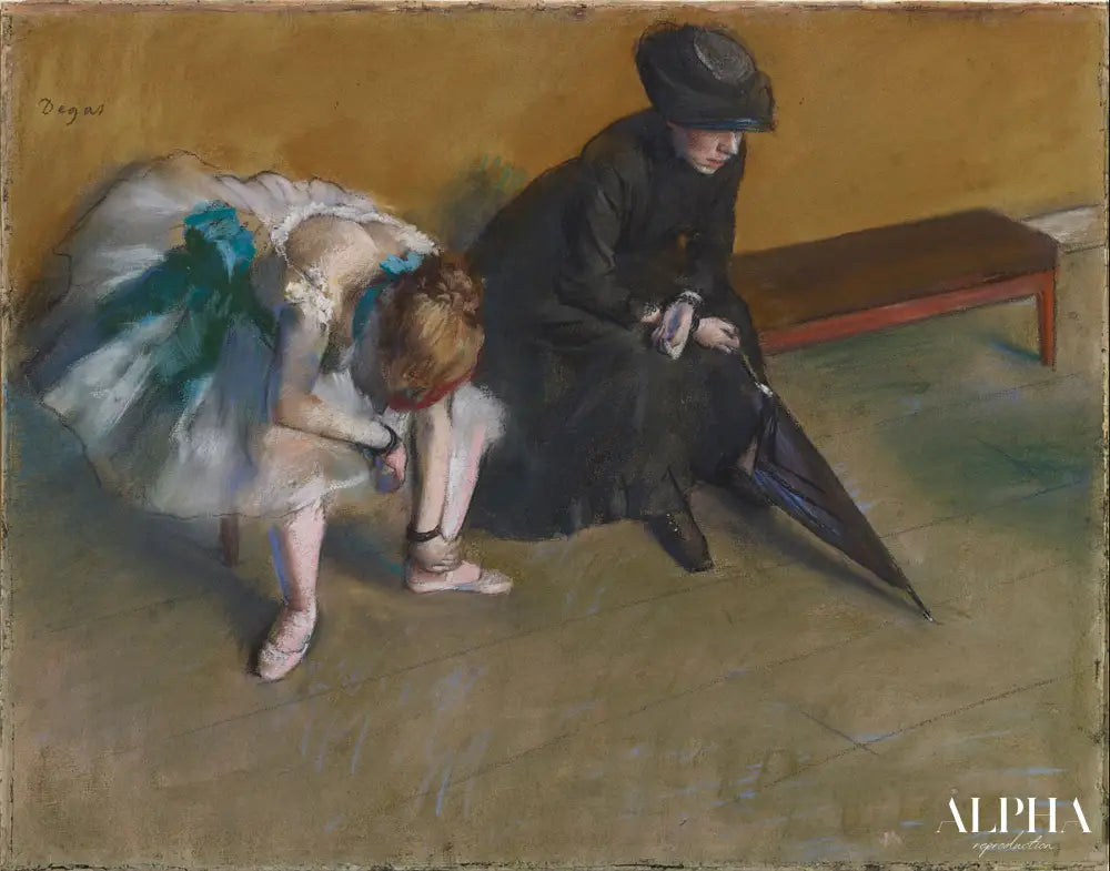 L'attente - Edgar Degas - Reproductions de tableaux et peintures haut de gamme