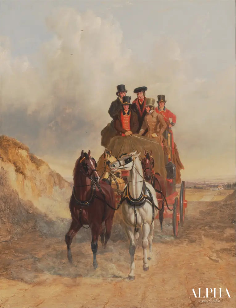 L'autocar Royal Mail sur la route - John Frederick Herring Snr - Reproductions de tableaux et peintures haut de gamme