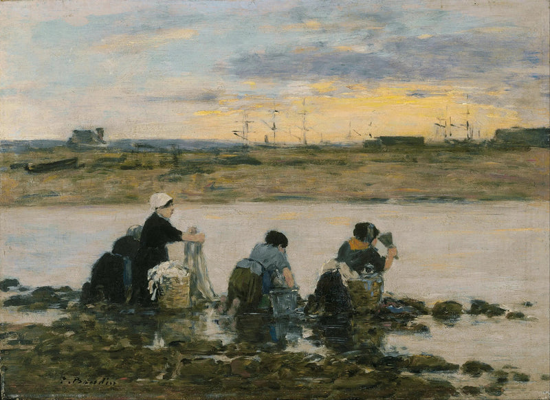 Waschfrauen am Flussufer - Eugène Boudin