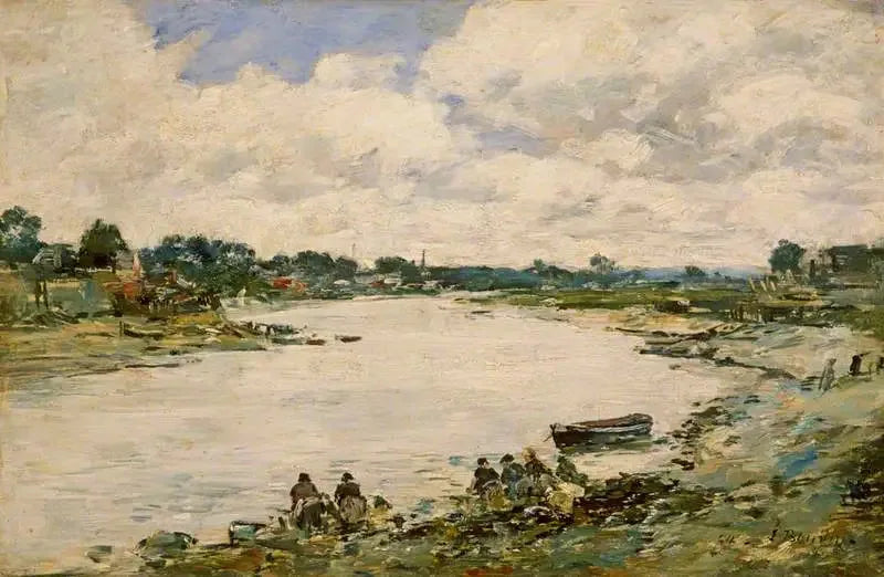 Waschfrauen am Ufer der Touques - Eugène Boudin