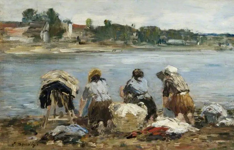 Waschfrauen am Ufer der Touques - Eugène Boudin
