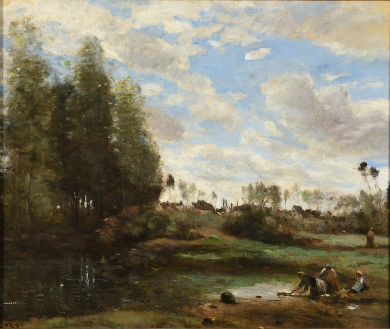 Waschmaschinen am Wasserufer - Jean-Baptiste Camille Corot