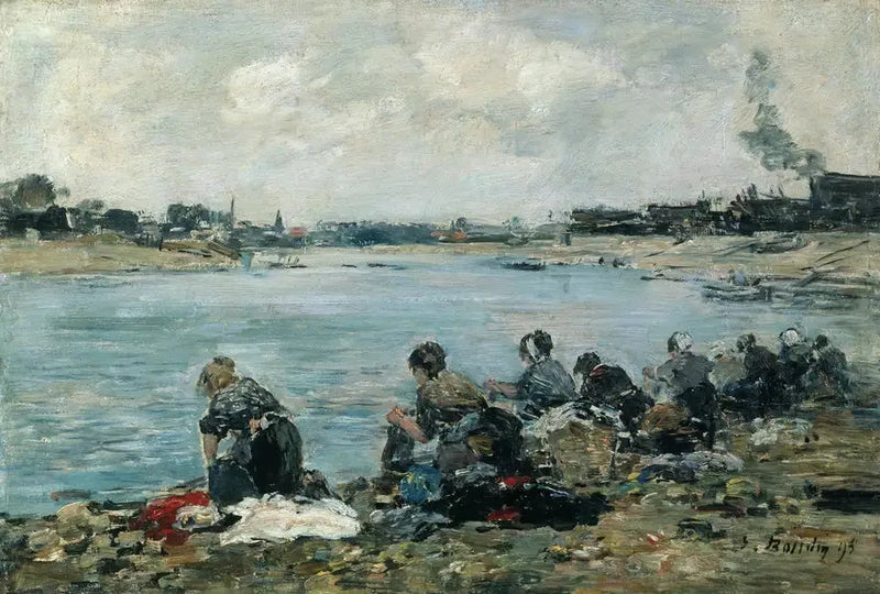 Waschmaschinen am Ufer der Touques - Eugène Boudin