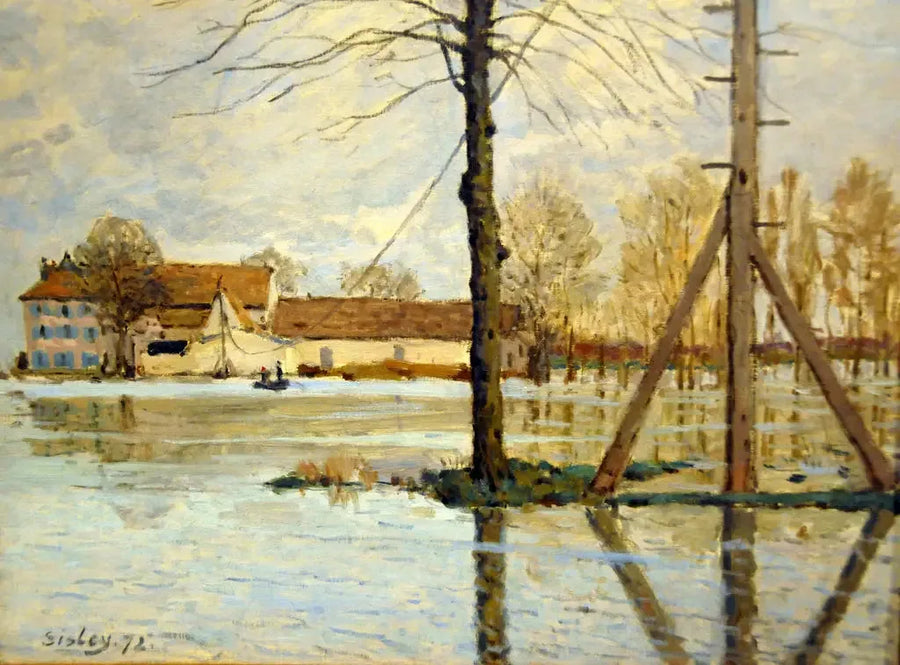 Der Teich der Insel La Loge, Überschwemmung - Alfred Sisley