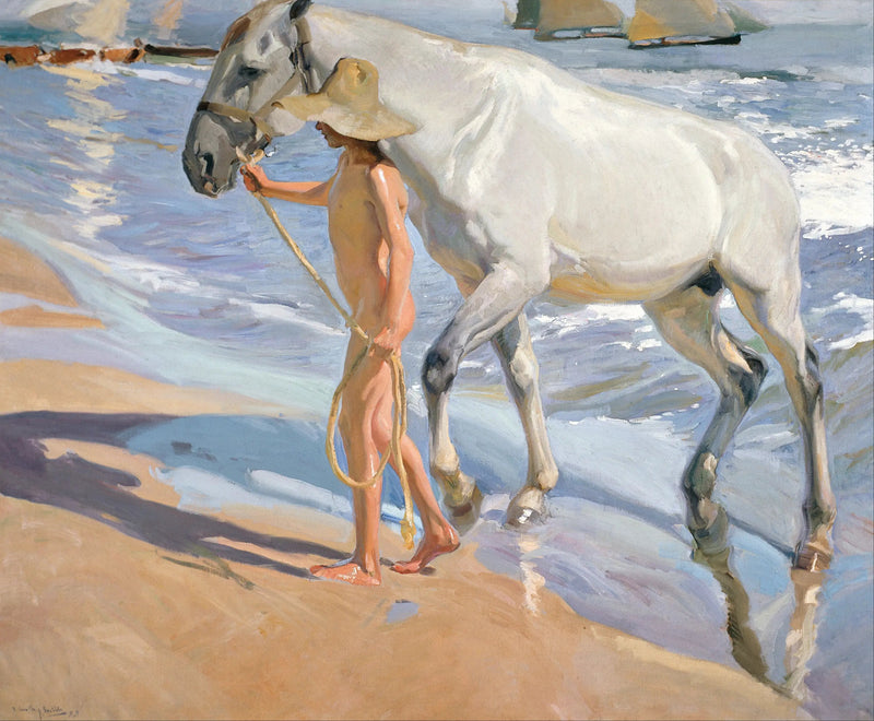 Das Bad des Pferdes - Joaquín Sorolla