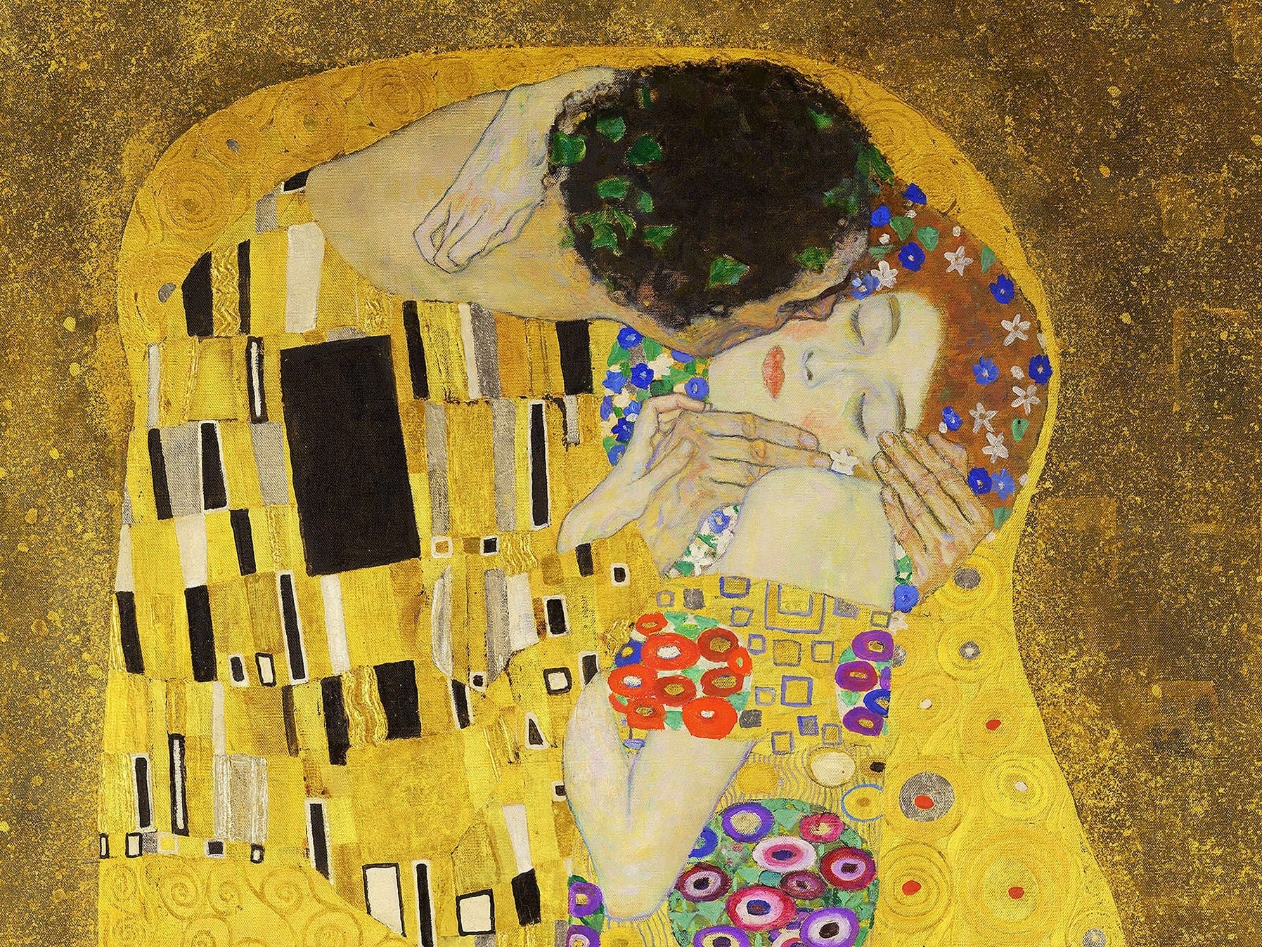 Reproduction du tableau « 💋 Le Baiser – Gustav Klimt (Détail) (1907-1908) » par Alpha Reproduction en peinture à l’huile