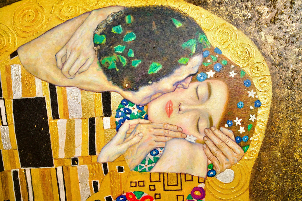Le Baiser Réimaginé par Master Apollon | 200 x 200 cm image 7 tableau peint à l’huile sur toile