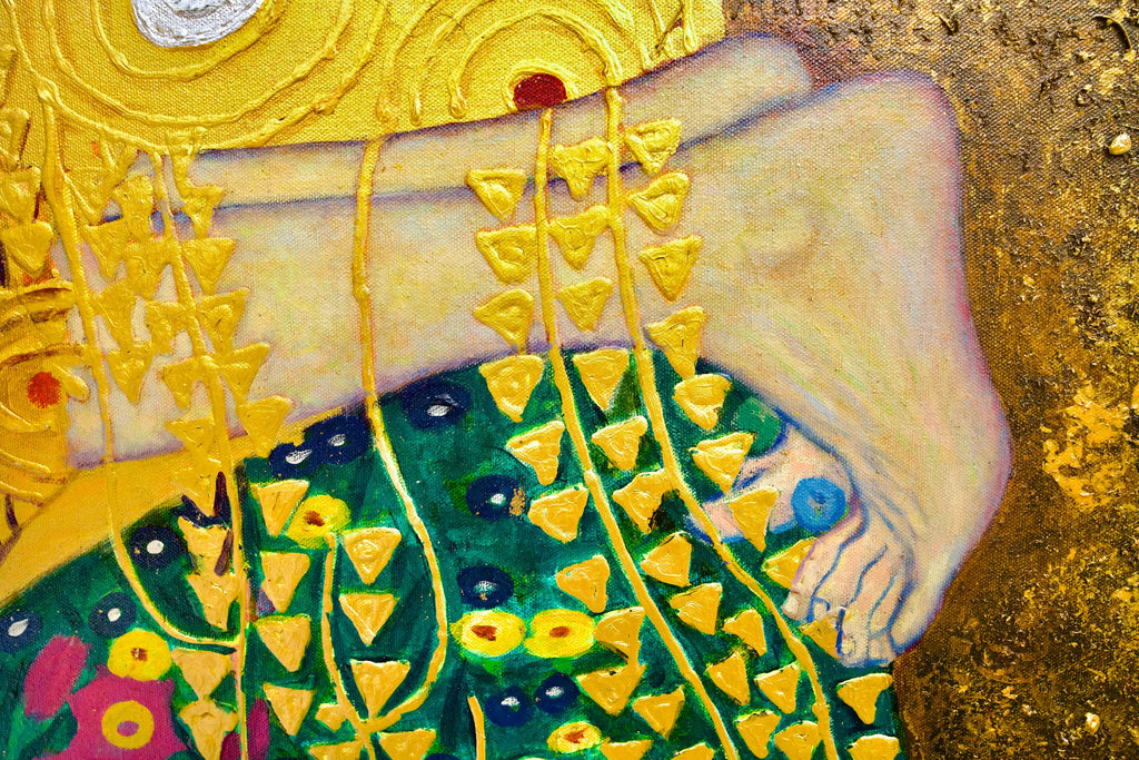 Le Baiser Réimaginé par Master Apollon | 200 x 200 cm Reproductions de tableaux à la peinture à l’huile