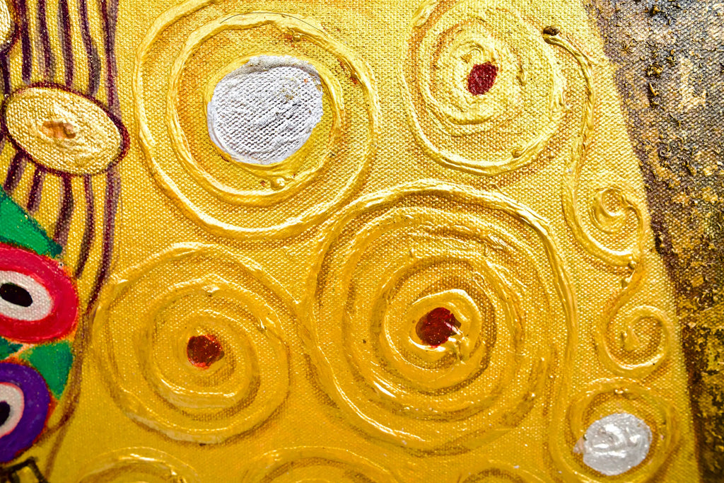 Le Baiser Réimaginé par Master Apollon | 200 x 200 cm Reproductions de tableaux à la peinture à l’huile